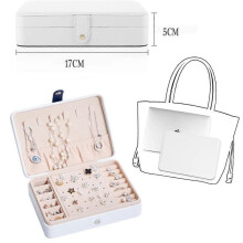 Jewelry Box Organizer for Women Girl Wife Ideal Gift, Double Jewelry Organizer Display Earrings Bracelet Ring Necklace