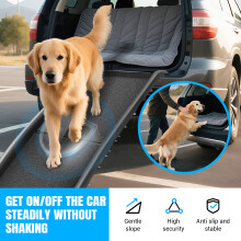 Non-Slip Pet Ramp for Dogs - Lightweight Foldable Dog Car Ramp, Portable Plastic Ramp for SUV, Van Entry and High Beds