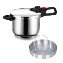 GEEPAS 6L Stainless Steel Pressure Cooker | Induction Hob Compatible Cooker | Quick Pressure Release Dual Handles for Fast Cooking at Home