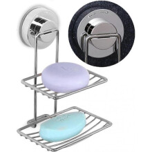 Wall Soap Holder for Shower Stainless Steel Suction Cup Shower Soap Holder Bathroom Soap Dish Holder Adhesive No Drilling Super Vacuum