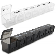 2 Pack Weekly Pill Organizer, Large 7 Day Pill Case, Daily Vitamin Case Medicine Box, AM/PM Pill Containers for Medicine Supplements Fish Oil