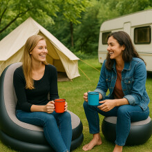 Aufblasbares Sofa mit fußlernem faulen Sofa -Bett für den Hausgebrauch, Camping -Couch im Freien, wasserdichte schnelle Inflationsstuhl ohne Pumpe