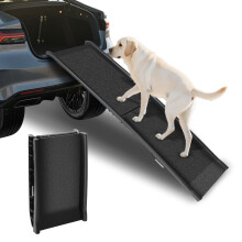 Portable Dog Ramp Foldable - Lightweight Plastic Pet Ramp with Anti-Slip Surface, for Cars, SUVs, Beds & Home Use