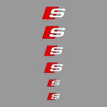 (Per S Bianco) 6 pezzi/set Adesivi decorativi per pinze freno per auto per A3 A4 A5 A6 Q3 Q5