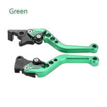 (Green)Hot 1pair Alloy Motorcycle Cnc Motorcycle Clutch Drum Brake Lever Handle Brake Handle Universal