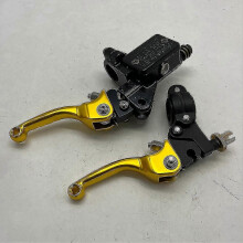 (gold long)Motorcycle Folding Brake Clutch Lever With Front Pump Compatible with Crf Klx Yzf Rmz Dirt