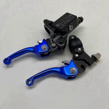(blue short)Motorcycle Folding Brake Clutch Lever With Front Pump Compatible with Crf Klx Yzf Rmz Dirt