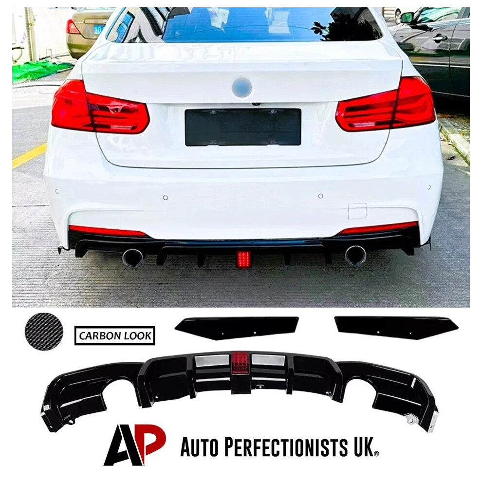 For Bmw 3 Series F30 F31 Rear Valance Diffuser Spoiler Lip Dual W/Led 5061072667633