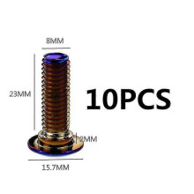 (25MM 10PCS WITH STEP)10 Pieces Motorcycle M8*1.25mm*25mm/35mm Rotor / Brake Disc Screws Bolts Plating