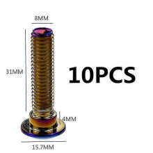 (35MM 10PCS WITH STEP)10 Pieces Motorcycle M8*1.25mm*25mm/35mm Rotor / Brake Disc Screws Bolts Plating