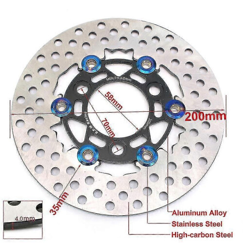 (Code 6mm)Motorcycle Brake Caliper 2 Piston Rpm 200mm Disc Floating Rotor 70mm Pitching Front Universal 2