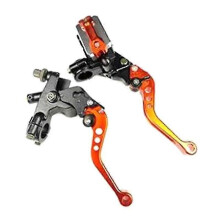 (Orange) Poignée de moto Levier de pompe de frein Maître-cylindre Embrayage 7/8" 22 mm Universel D0uc