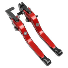 Leviers de frein et d'embrayage CNC pour moto Yamaha MT-07 FZ-07 (rouge-1)