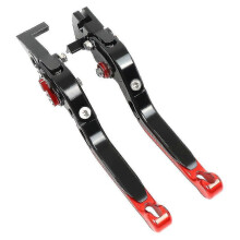Leviers de frein et d'embrayage CNC pour moto Yamaha MT-07 FZ-07 (rouge-3)