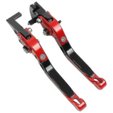 Leviers de frein et d'embrayage CNC pour moto Yamaha MT-07 FZ-07 (rouge-2)