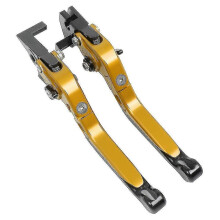 Leviers de frein et d'embrayage CNC pour moto Yamaha MT-07 FZ-07 (jaune-3)