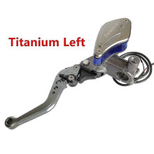 (Titanium Left)Universal 22mm 7/8'' Motorcycle Brake Clutch Master Cylinder Hydraulic Pump Handle Clutch