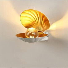 Nordic Pearl Shell Wall Lamp Outdoor Waterproof Art Deco for Bathroom Hotel Bedside Room Home Lighting Luster Fixture Of 1pcswhite