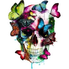5D Diamond Painting Butterfly and Skull Kits for Adults Diamond Art Skull,Diamond Dotz for Adults Gem Art Wall Home Decor(11.8 x11.8inch)