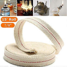 7/8 Inch Flat Cotton Wick 15 Foot Length Wick for Oil Lamps And Lanterns 4.5M