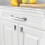 10 Pack Brushed Satin Nickel Cabinet Knobs 1.46 Inch(37mm) Single Hole Cabinet Handles Rectangle Dresser Knobs Drawer Knobs and Pulls 4