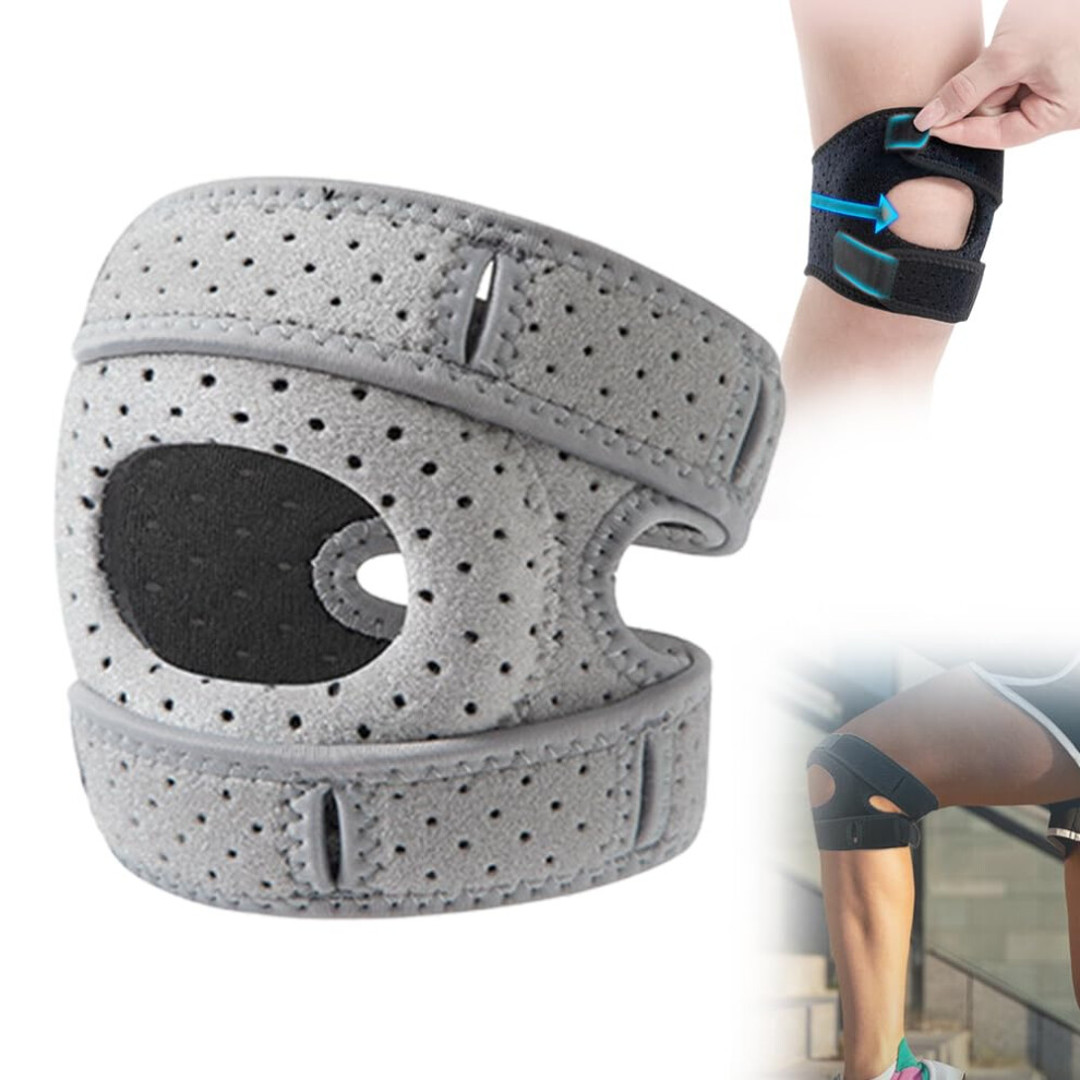 Gray (1, ) Knee Brace For Women Men Adjustable Knee Support, Knees Pains Relief Brace For Meniscus Tear Knee Pain Arthritis Pain Injury Recoverys Runni