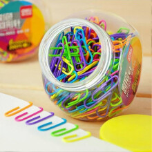 Colored Small Paper Clips Vinyl Coated, 200 Pack 28mm Assorted Color Mini Paperclips Holder Colorful for School, Office