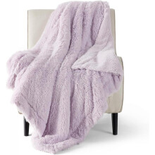Soft Fuzzy Faux Fur Throw Blanket Grey Cozy, Fluffy, Plush Sherpa Fleece Blanket, Furry, Shaggy Blanket for Couch, Bed, Sofa, Thick Warm Blankets For