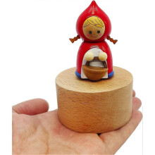 Cute Little Red Riding Hood Mini Music Box, Cartoons Wooden Mechanical Music Box, The Music Box Gift That Sings Castle in The Sky, Best Gift for Boy G