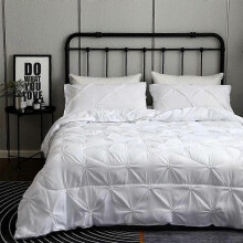 Ultra-Soft Pinch Pleat Comforter Set, Simple Modern Down Alternative All Season Machine Washable 3 Piece Bedding Sets 1 Comforter with 2 Pillow Shams,