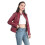 (L, Red) Womens Casual Zipper Down Stand Collar Leather Jacket 4