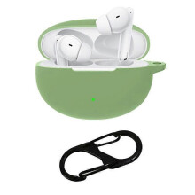 (OPPO Enco Air3 Pro, Green) For OPPO Enco Air3 Pro Shockproof Case Silicone Anti-Lost Earphone Cover with Buckle