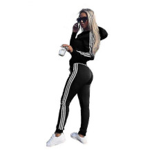 (S ( UK 6-8 ), Black) Womens 2 Pcs Athleisure Sports Wear Tracksuit Hoodie Pants Set