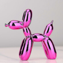 (Purple) Nordic Resin Dog Craft Electroplating Balloon Dog Sculpture Home Decorations Modern Living Room Desktop Ornament