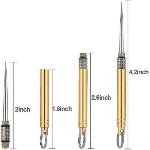 2 Pieces Portable Titanium Toothpicks Metal Toothpick with Protective 2