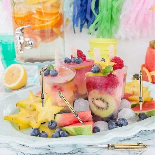 2 Pieces Portable Titanium Toothpicks Metal Toothpick with Protective 1