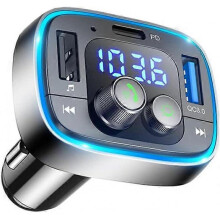 Car Bluetooth FM Transmitter, Radio Audio Player, Hands-free Call and Music Receiver