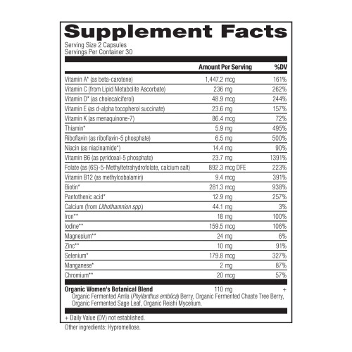 Vrouwen's Fermenteerde Multivitamine, 60 Capsules 2