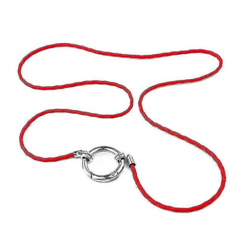 (Red) Eyeglass Necklace Glasses Holder Chain And Loop Strap Cord With Metal Loop