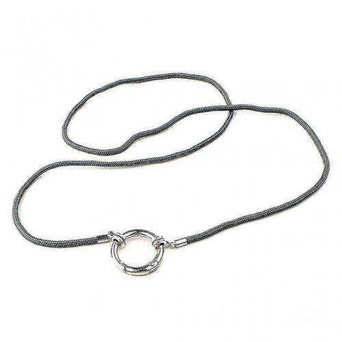 (Gray) Eyeglass Necklace Glasses Holder Chain And Loop Strap Cord With Metal Loop