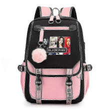 (D) 2022 School Bag Backpack With Usb Charging Blackpink Backpack
