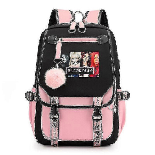 (D) 2022 School Bag Backpack With Usb Charging Blackpink Backpack