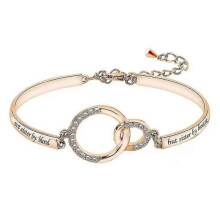 (Rose Gold) Friendship Bracelet Gift For Best Friend Glitter Wrist Jewelry Adjustable Length For Girls