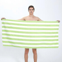 Microfiber Double-sided Fleece Beach Towel Yarn-dyed Striped Bath Towel Towel Quick-drying Sports Beach Towel