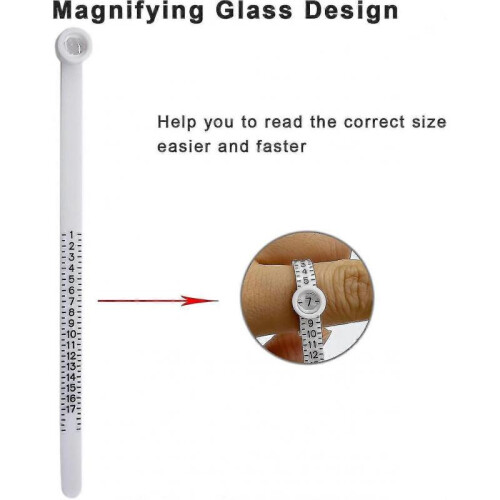 (white) Reusable Ring Size Guage, Jewelry Sizing Tool, 1-17 Us Ring Sizer (1pcs White) 2