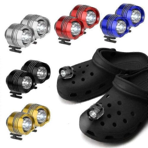 (Rechargeable, red) Headlights Plastic Croc Small Light Funny Shoe Accessories Running And Camping Usb