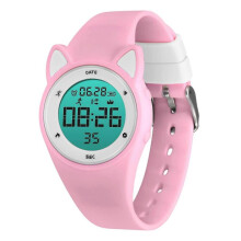 (Pink) Children Digital Watch Kids Waterproof Sports Watches Fitness Tracker With Pedometer
