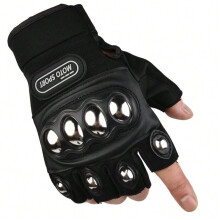 (Steel shell half finger black, One size) Tactical half-finger gloves for men spring and summer adult anti-fall fighting fighting sports cycling non-slip open-finger protection