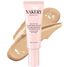 Nakery Full Coverage Foundation for Women - 5 in 1 Plumping Liquid Foundation Makeup - Serum Infused Makeup Foundation Smart Color Adapt with Niacinam