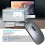 (Silver) One Button Desktop Wireless Mouse BT5.1+2.4G Optical Mouse Gift for Unisex 2